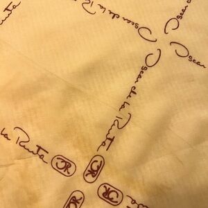 Oscar de la Renta Beige and Brown Logo Scarf